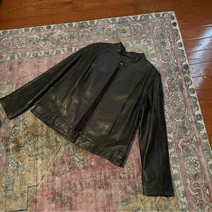 I. E. Leather moto jacket